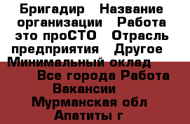 Бригадир › Название организации ­ Работа-это проСТО › Отрасль предприятия ­ Другое › Минимальный оклад ­ 35 700 - Все города Работа » Вакансии   . Мурманская обл.,Апатиты г.